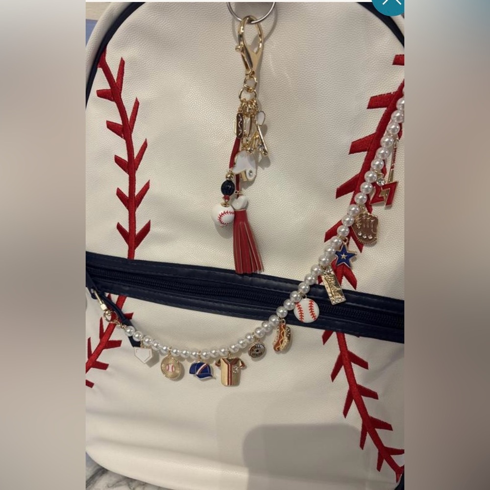 NWT Anthropologie Icon Pearl Football Purse Charm - Picture 8 of 11